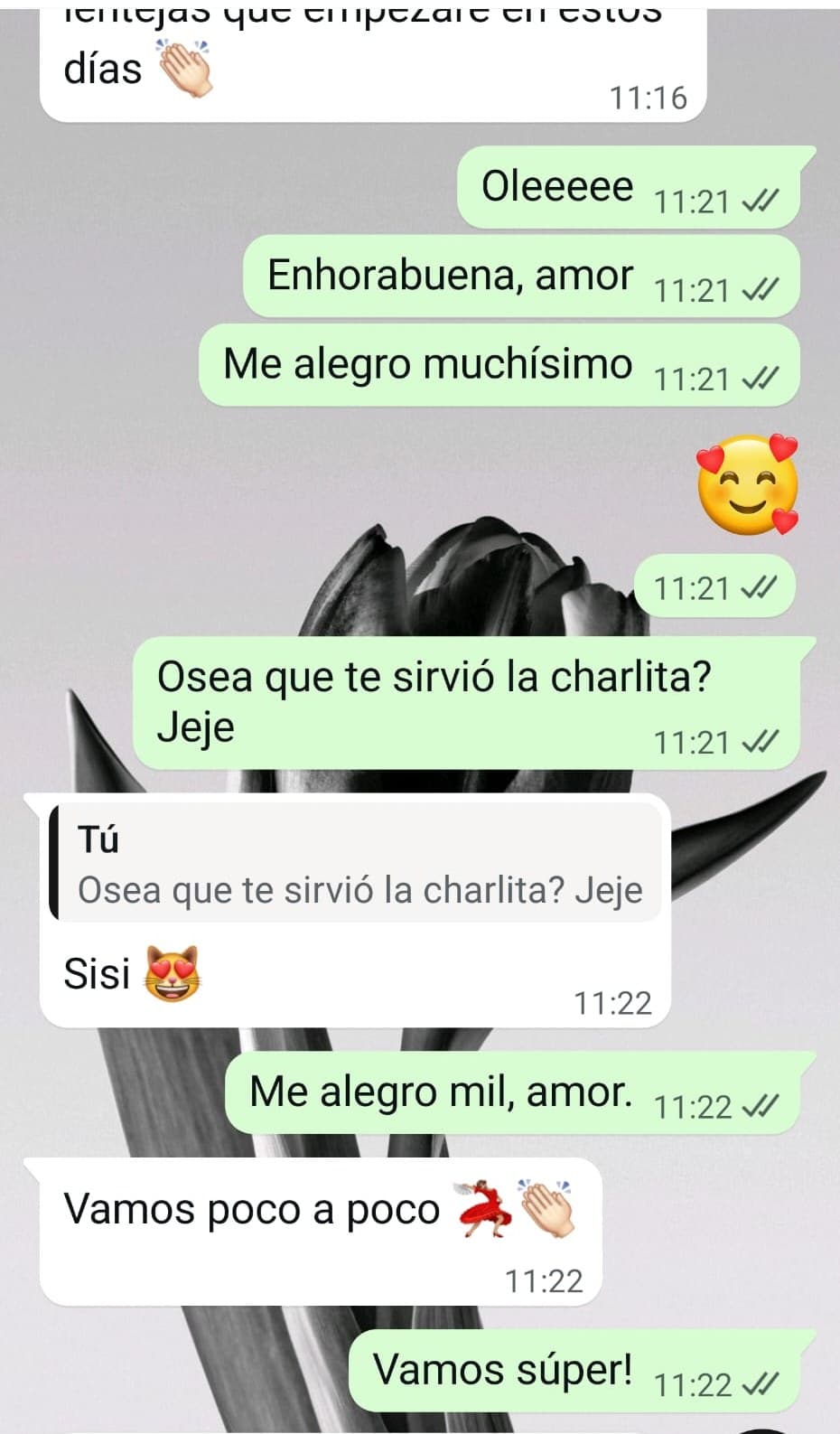Mensaje real de una paciente de Irene
