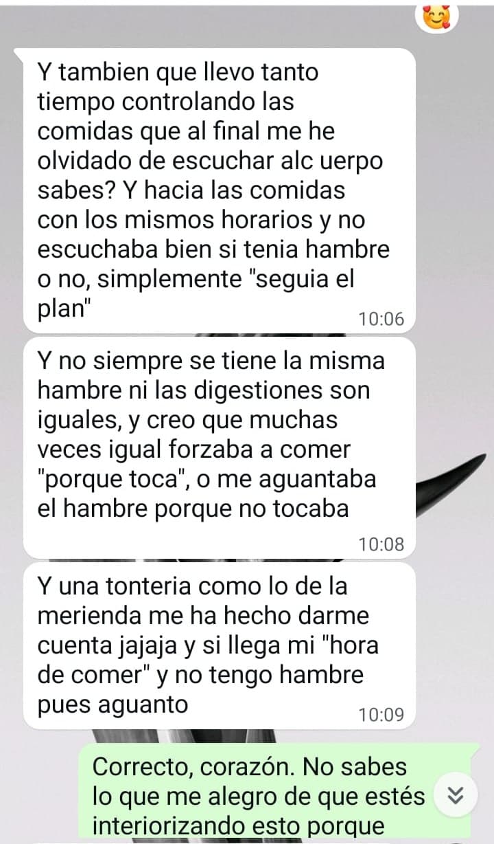Mensaje real de una paciente de Irene