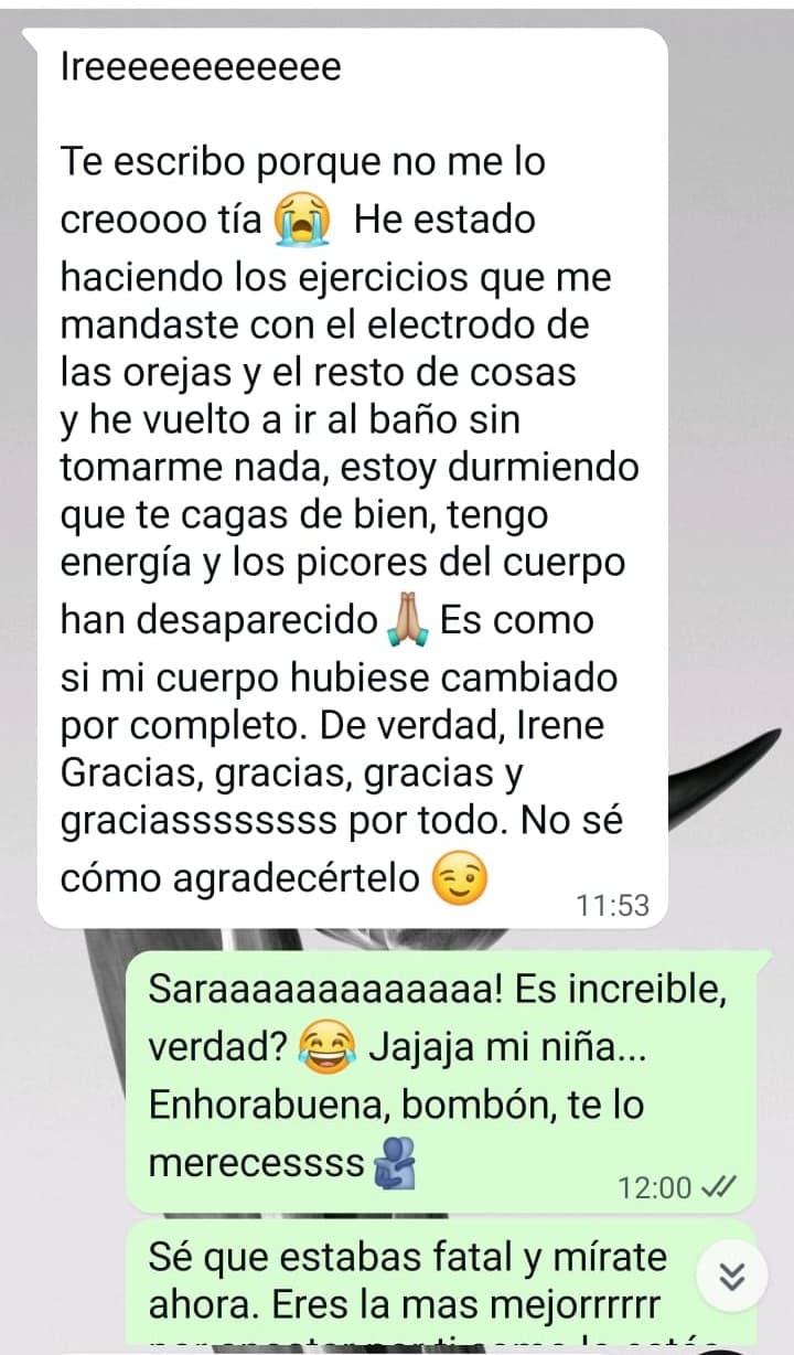 Mensaje real de una paciente de Irene