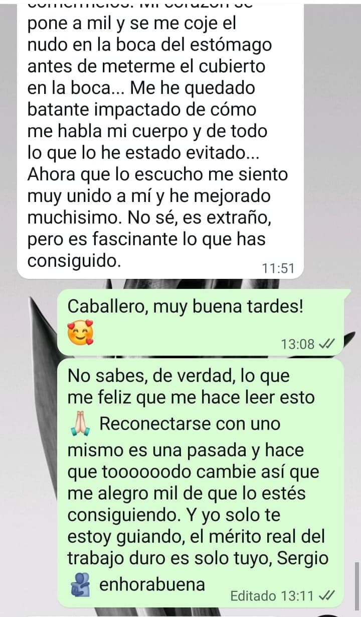 Mensaje real de una paciente de Irene